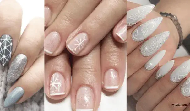 Short vs. Long Winter Snowflake Nails
