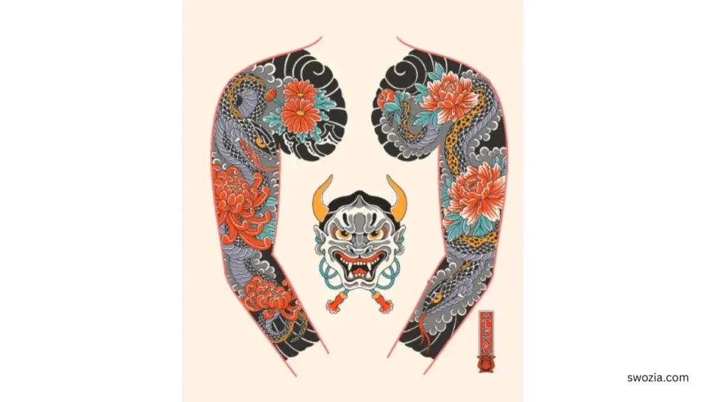Japanese Kanji and Irezumi Motifs