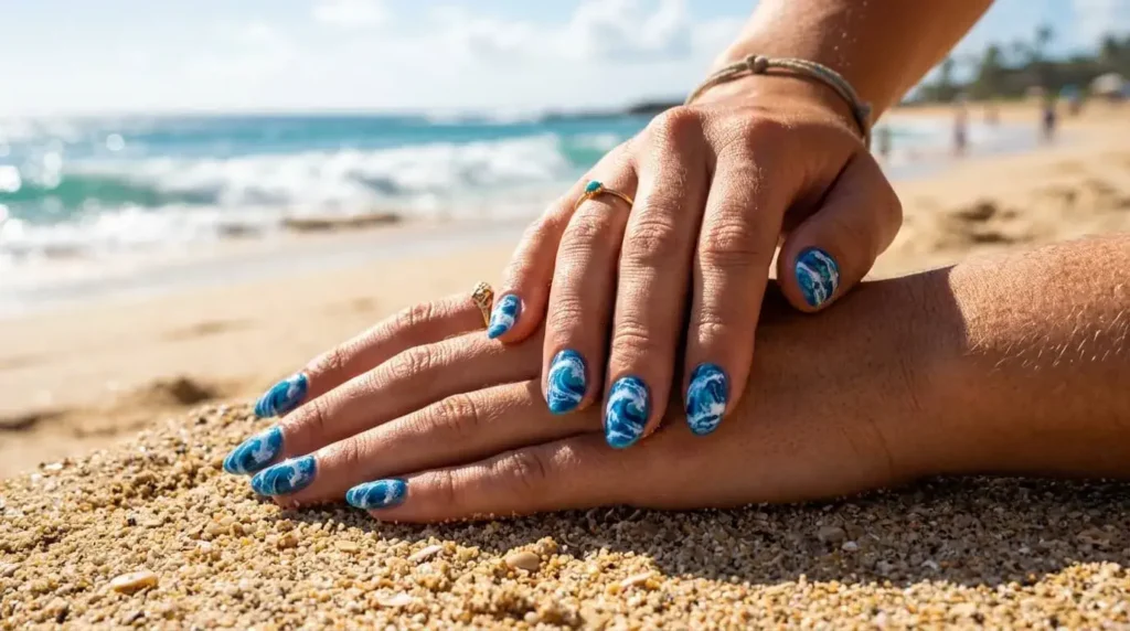 Ocean Wave Nails
