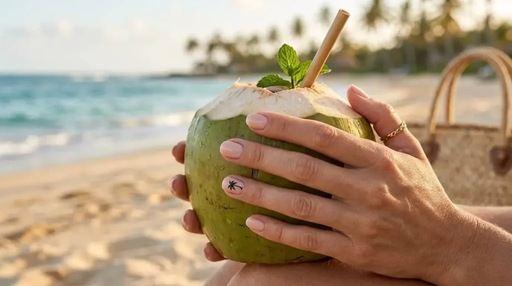 Palm Tree Accent Nails