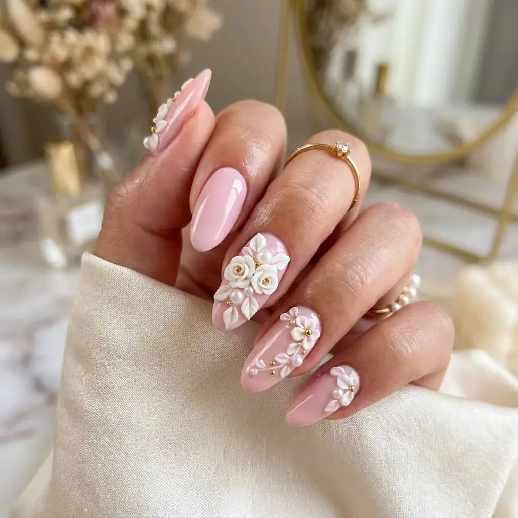 3D Floral Nails.